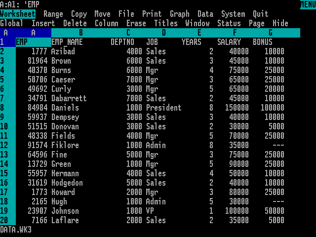 Lotus 1-2-3 for DOS3